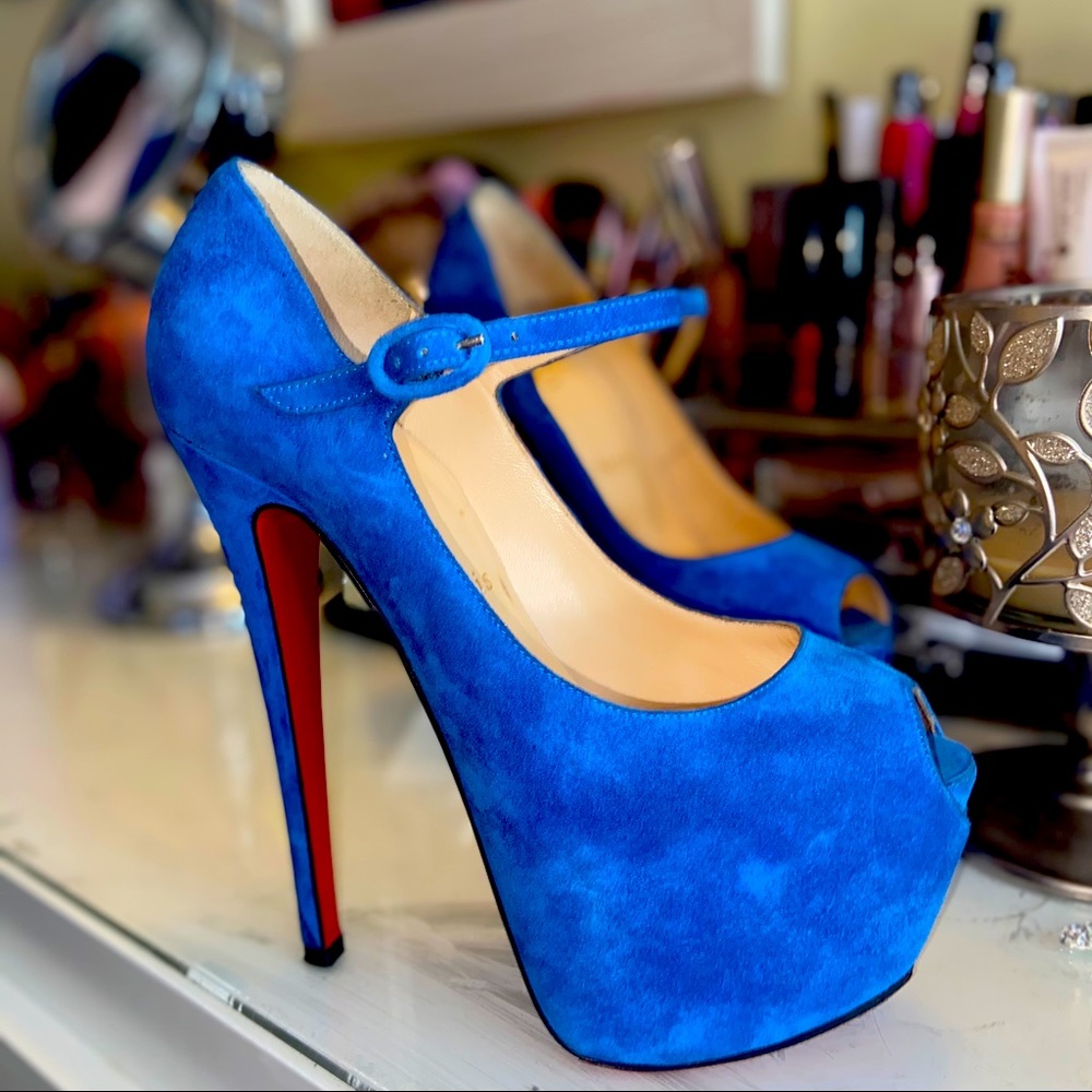 Christian Louboutin 37 Lady Highness Blue Sapphire